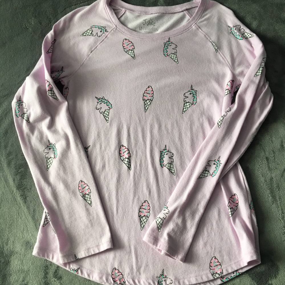 ✨Girls Long Sleeve Unicorn Ice cream Top
